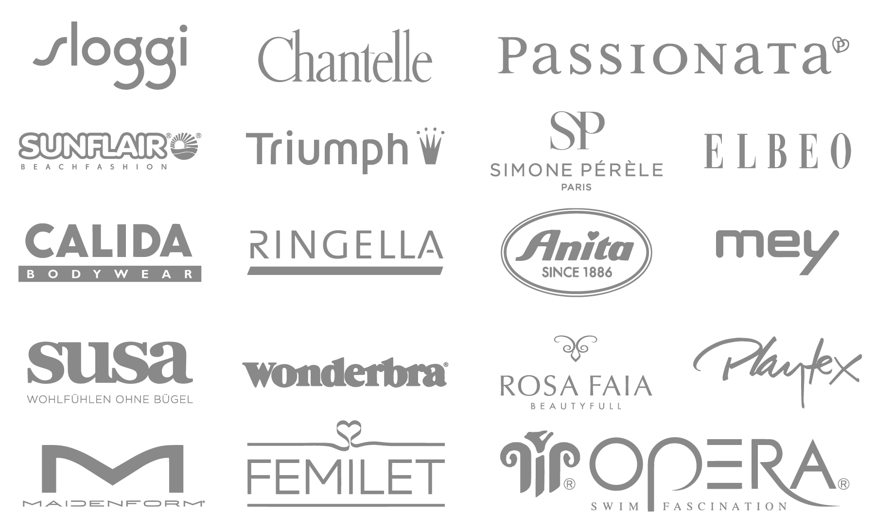 Logos verschiedener Wäschemarken